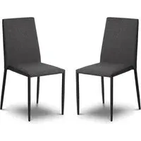 Jarrell Dining Chairs in Pair - Grey, Fabric alternate view