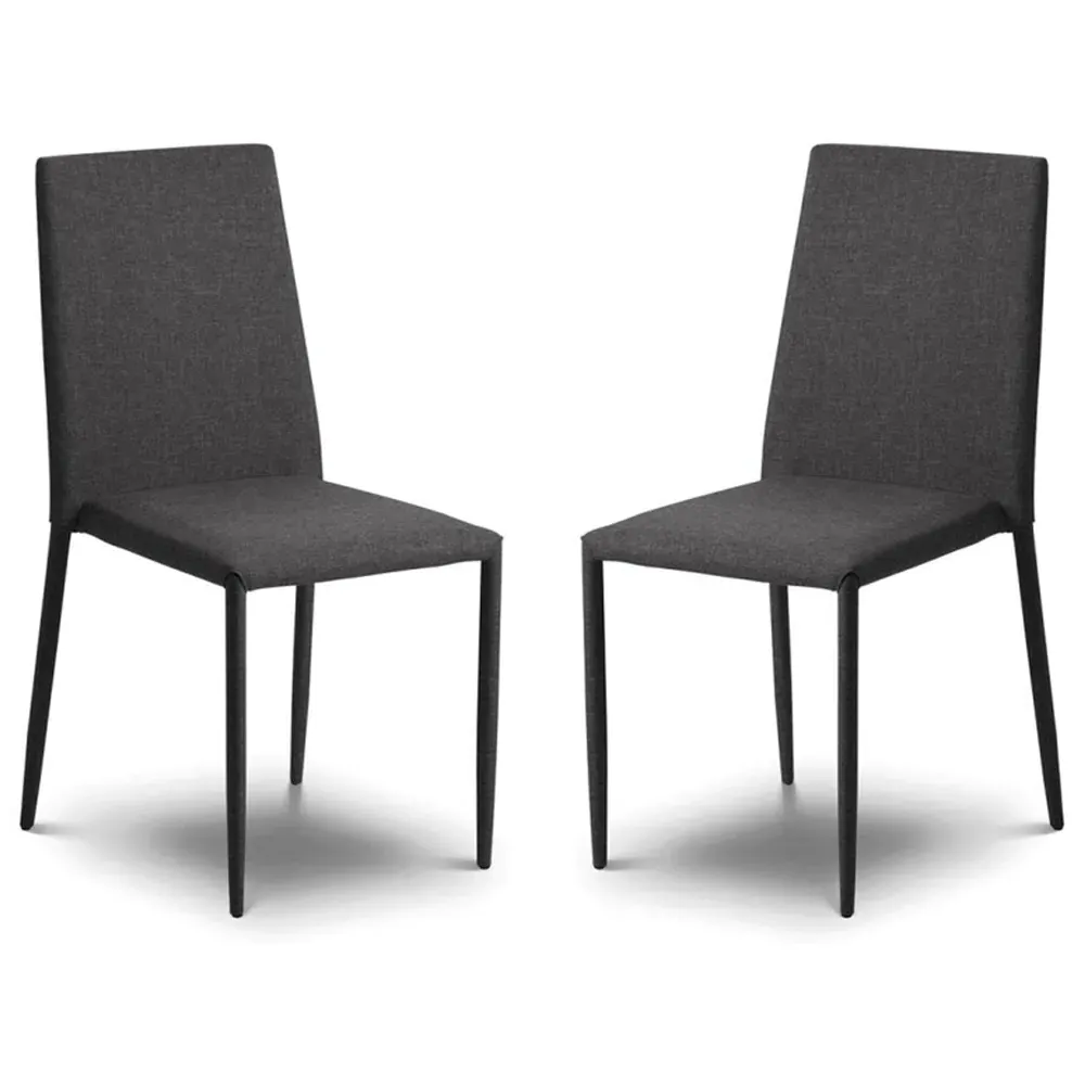 Jarrell Dining Chairs in Pair - Grey, Fabric product