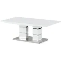 Jasna High Gloss Coffee Table with Steel Base - White