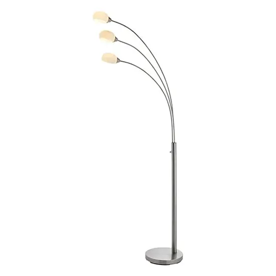 Jaspa 3-Light Floor Lamp with Dimmer - White, Glass image