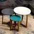 Jaspar Round Nest of 3 Tables - Multicolour, Oak