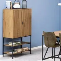 Jasper Storage Cabinet with 2 Doors 2 Shelves - Oak