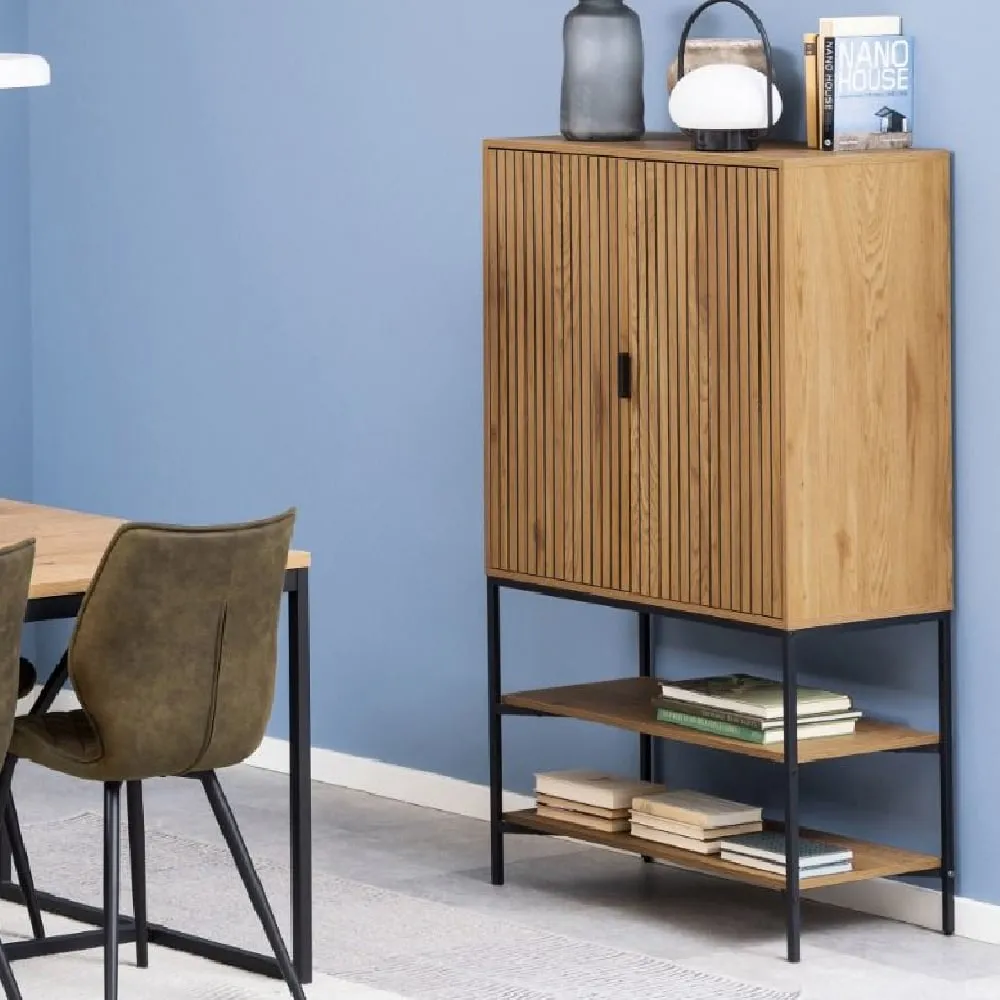 Jasper Storage Cabinet with 2 Doors 2 Shelves - Oak image