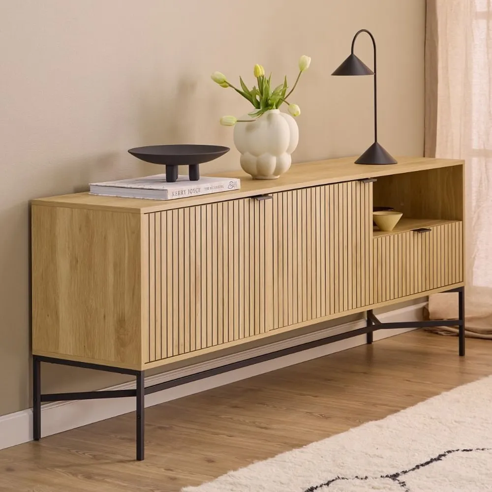 Jasper Wooden Sideboard with 2 Doors 1 Drawer - Wild Oak
