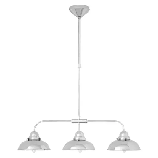 Jaspro 3 Steel Shades Pendant Light - Chrome, Stainless Steel
