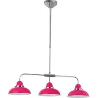Jaspro 3 Steel Shades Pendant Light - Pink, Stainless Steel