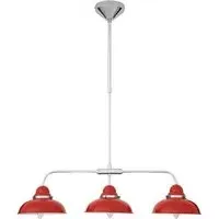 Jaspro 3 Steel Shades Pendant Light - Red, Stainless Steel