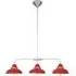 Jaspro 3 Steel Shades Pendant Light - Red, Stainless Steel