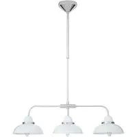 Jaspro 3 Steel Shades Pendant Light - White, Stainless Steel