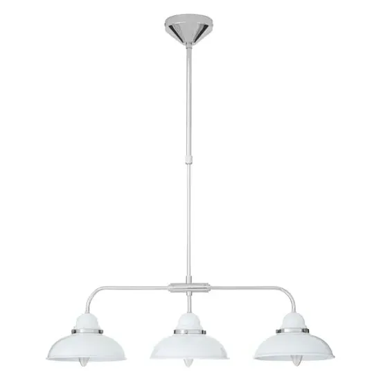 Jaspro 3 Steel Shades Pendant Light - White, Stainless Steel