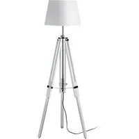 Jaspro Floor Lamp with Tripod Base - White, Wood