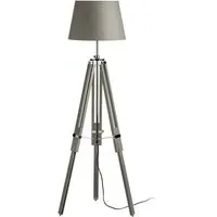 Jaspro Floor Lamp with Wooden Tripod Base - Grey