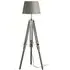 Jaspro Floor Lamp with Wooden Tripod Base - Grey