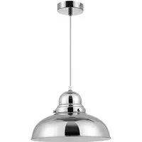 Jaspro Round Pendant Light - Chrome, Metal
