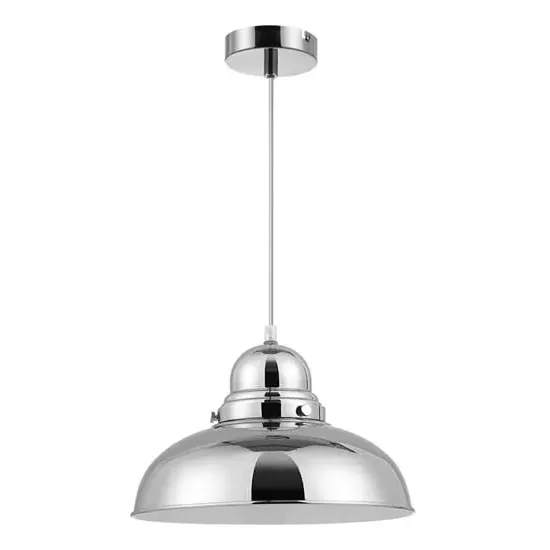 Jaspro Round Pendant Light - Chrome, Metal
