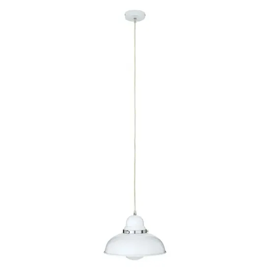 Jaspro Round Pendant Light - White, Metal