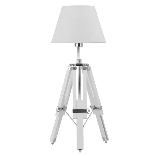 Jaspro Table Lamp with Tripod Base - White, Wood image