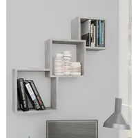 Javana Cube Wall Shelf - Concrete Effect, Engineered Wood