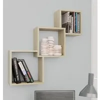 Javana Cube Wall Shelf - Sonoma Oak, Engineered Wood