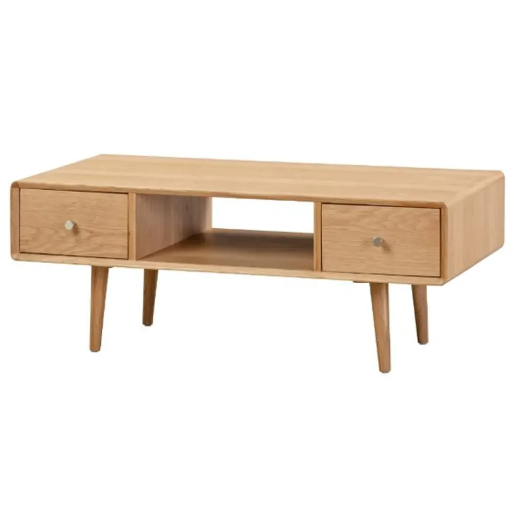 Javion Coffee Table with 2 Drawers - Natural, Oak image