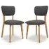 Javion Oak Dining Chairs with Fabric Seat - Grey, Oak