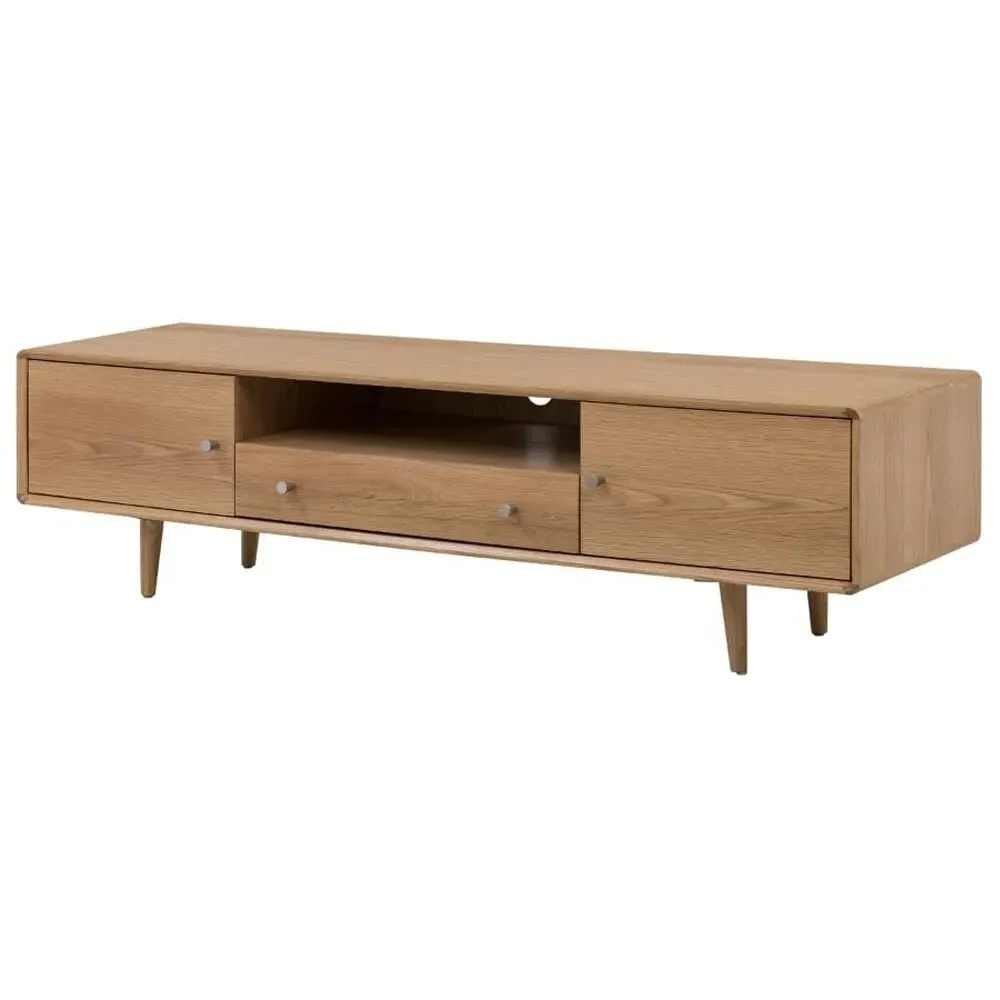 Javion TV Stand with 2 Doors 1 Drawer - Natural, Oak image