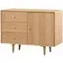 Javion Wooden Sideboard with 1 Door 3 Drawers - Natural Oak