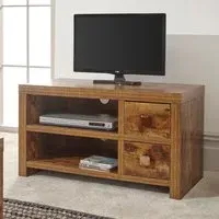 Jawcraig TV Stand with 2 Drawers - Brown, Wood