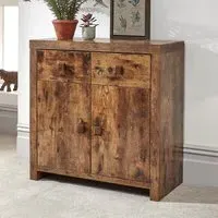 Jawcraig Wooden Sideboard with 2 Doors 2 Drawers - Brown