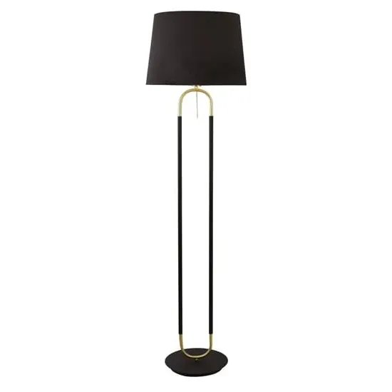 Jazz Floor Lamp with Velvet Shade - Black, Steel