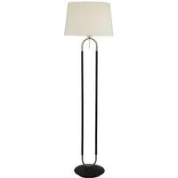 Jazz Floor Lamp with Velvet Shade - White, Steel