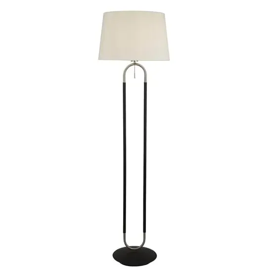 Jazz Floor Lamp with Velvet Shade - White, Steel