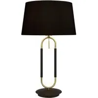 Jazz Table Lamp with Velvet Shade - Black, Steel