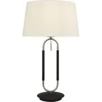 Jazz Table Lamp with Velvet Shade - White, Steel