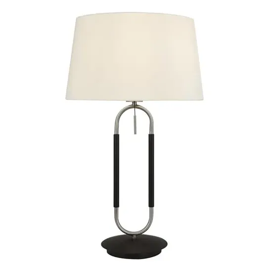 Jazz Table Lamp with Velvet Shade - White, Steel
