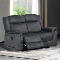 Jeddah 2-Seater Recliner Sofa - Dark Grey, Velvet