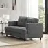 Jeddah 2-Seater Sofa with Black Legs - Grey, Fabric