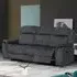 Jeddah 3-Seater Recliner Sofa - Dark Grey, Velvet
