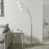 Jeddah 5 Light Floor Lamp - White, Satin Nickel