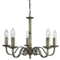 Jenner 5 Light Ceiling Light - Antique Brass