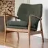 Jenson Fabric Armchair with Wooden Legs - Green