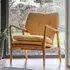 Jenson Fabric Armchair with Wooden Legs - Ochre