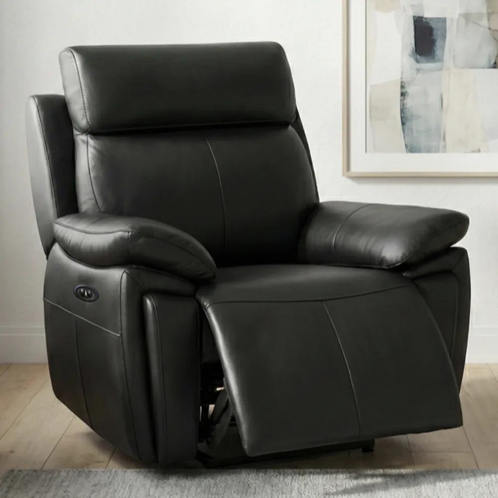 Jerion 1 Seater Electric Recliner Sofa - Black, Leather product