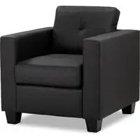 Jerome 1-Seater Sofa - Black, Faux Leather