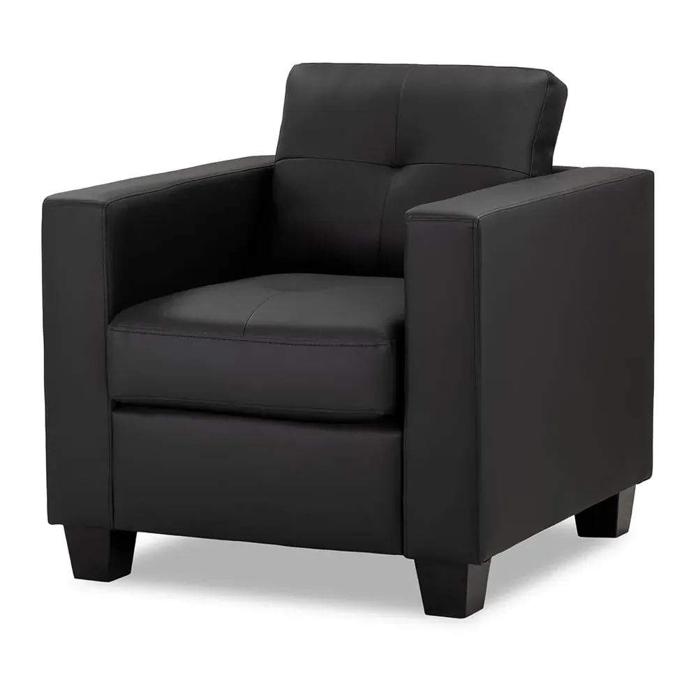 Jerome 1-Seater Sofa - Black, Faux Leather image