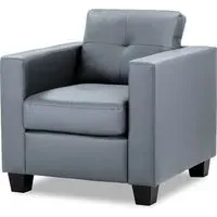 Jerome 1-Seater Sofa - Grey, Faux Leather