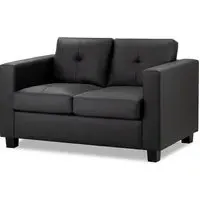 Jerome 2-Seater Sofa - Black, Faux Leather