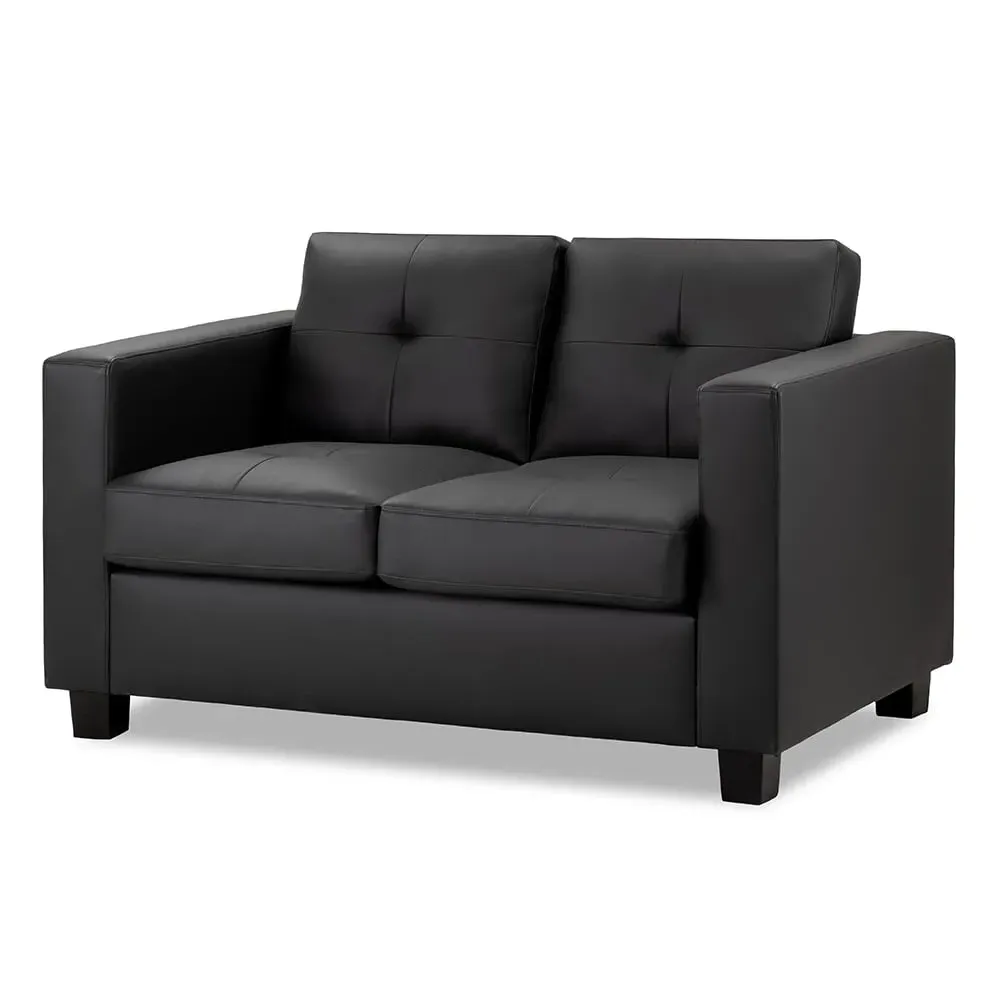 Jerome 2-Seater Sofa - Black, Faux Leather