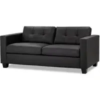 Jerome 3-Seater Sofa - Black, Faux Leather