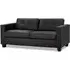 Jerome 3-Seater Sofa - Black, Faux Leather